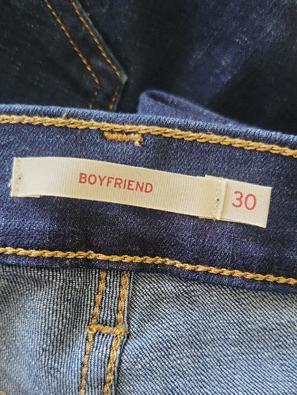 Levi's Boyfriend Jeans Dark Blue Denim Levi Strauss Roll Cuff Straight Leg 30 - Picture 8 of 12